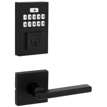 Halifax Passage Lever Set and Electronic Keyless Entry Deadbolt Combo Pack with SmartKey from the SmartCode Deadbolts Touchpad Collection