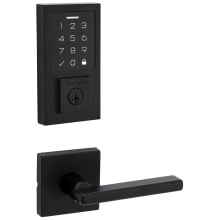 Halifax Passage Lever Set and Electronic Keyless Entry Deadbolt Combo Pack with SmartKey from the SmartCode Deadbolts Touchscreen Collection