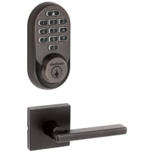 Halifax Passage Lever Set and Electronic Keyless Entry Deadbolt Combo Pack with SmartKey from the Halo Collection