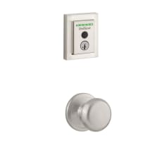 Juno Passage Knob and 959 Fingerprint Contemporary Halo WiFi Enabled Deadbolt Combo Pack with SmartKey