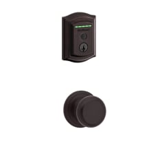 Juno Passage Knob and 959 Fingerprint Traditional Halo WiFi Enabled Deadbolt Combo Pack with SmartKey