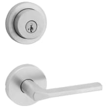 Lisbon Passage Lever Set and Single Cylinder Keyed Entry Deadbolt Combo with SmartKey from the Milan Collection