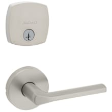 Lisbon Passage Lever Set and Single Cylinder Keyed Entry Deadbolt Combo with SmartKey from the Midtown Collection