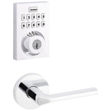 Lisbon Passage Lever Set and Electronic Keyless Entry Deadbolt Combo Pack with SmartKey from the Home Connect Collection
