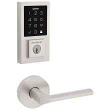 Lisbon Passage Lever Set and Electronic Keyless Entry Deadbolt Combo Pack with SmartKey from the SmartCode Deadbolts Touchscreen Collection
