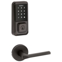 Lisbon Passage Lever Set and Electronic Keyless Entry Deadbolt Combo Pack with SmartKey from the Halo Collection