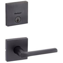 Lisbon Passage Lever Set and Single Cylinder Keyed Entry Deadbolt Combo with SmartKey from the Downtown Collection