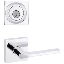 Lisbon Passage Lever Set and Single Cylinder Keyed Entry Deadbolt Combo with SmartKey from the Signature Series