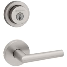 Milan Passage Lever Set and Single Cylinder Keyed Entry Deadbolt Combo with SmartKey