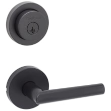 Milan Passage Lever Set and Single Cylinder Keyed Entry Deadbolt Combo with SmartKey
