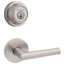 Milan Passage Lever Set and Single Cylinder Keyed Entry Deadbolt Combo with SmartKey from the Contemporary Collection