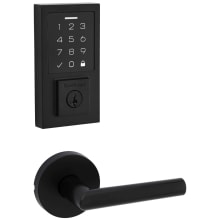 Milan Passage Lever Set and Electronic Keyless Entry Deadbolt Combo Pack with SmartKey from the SmartCode Deadbolts Touchscreen Collection