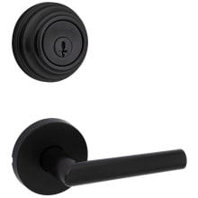 Milan Passage Lever Set and Single Cylinder Keyed Entry Deadbolt Combo with SmartKey from the 980 Series