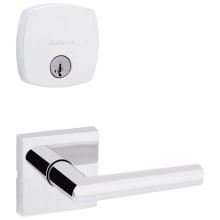 Milan Passage Lever Set and Single Cylinder Keyed Entry Deadbolt Combo with SmartKey from the Midtown Collection
