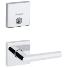 Milan Passage Lever Set and Single Cylinder Keyed Entry Deadbolt Combo with SmartKey from the Downtown Collection