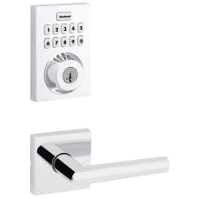 Milan Passage Lever Set and Electronic Keyless Entry Deadbolt Combo Pack with SmartKey from the Home Connect Collection