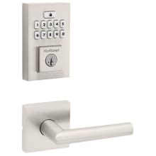 Milan Passage Lever Set and Electronic Keyless Entry Deadbolt Combo Pack with SmartKey from the SmartCode Deadbolts Touchpad Collection
