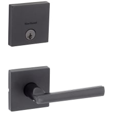 Montreal Passage Lever Set and Single Cylinder Keyed Entry Deadbolt Combo with SmartKey from the Downtown Collection