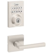 Montreal Passage Lever Set and Electronic Keyless Entry Deadbolt Combo Pack with SmartKey from the Home Connect Collection