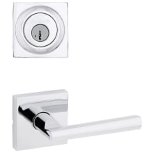 Montreal Passage Lever Set and Single Cylinder Keyed Entry Deadbolt Combo with SmartKey from the Signature Series