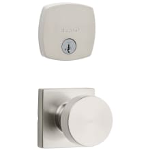Pismo Passage Knob Set and Single Cylinder Keyed Entry Deadbolt Combo with SmartKey from the Midtown Collection
