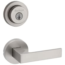 Singapore Passage Lever Set and Single Cylinder Keyed Entry Deadbolt Combo with SmartKey from the Milan Collection
