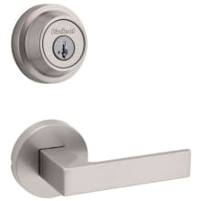 Singapore Passage Lever Set and Single Cylinder Keyed Entry Deadbolt Combo with SmartKey from the Contemporary Collection