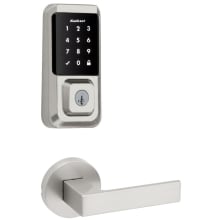 Singapore Passage Lever Set and Electronic Keyless Entry Deadbolt Combo Pack with SmartKey from the Halo Collection