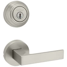 Singapore Passage Lever Set and Single Cylinder Keyed Entry Deadbolt Combo with SmartKey from the 980 Series