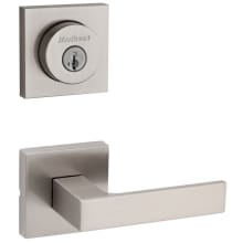 Singapore Passage Lever Set and Single Cylinder Keyed Entry Deadbolt Combo with SmartKey from the Halifax Collection