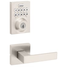 Singapore Passage Lever Set and Electronic Keyless Entry Deadbolt Combo Pack with SmartKey from the Home Connect Collection