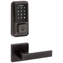 Singapore Passage Lever Set and Electronic Keyless Entry Deadbolt Combo Pack with SmartKey from the Halo Collection