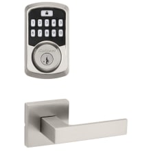 Singapore Passage Lever Set and Electronic Keyless Entry Deadbolt Combo Pack with SmartKey from the Aura Collection
