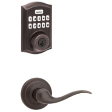 Tustin Passage Lever Set and Electronic Keyless Entry Deadbolt Combo Pack with SmartKey from the Home Connect Collection
