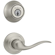 Tustin Passage Lever Set and Single Cylinder Keyed Entry Deadbolt Combo with SmartKey from the 660 Series
