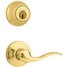 Tustin Passage Lever Set and Single Cylinder Keyed Entry Deadbolt Combo with SmartKey from the 660 Series