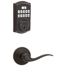 Tustin Passage Lever Set and Electronic Keyless Entry Deadbolt Combo Pack with SmartKey from the SmartCode Deadbolts Touchpad Collection