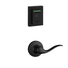 Tustin Passage Lever and 959 Fingerprint Contemporary Halo WiFi Enabled Deadbolt Combo Pack with SmartKey