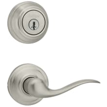 Tustin Passage Lever Set and Single Cylinder Keyed Entry Deadbolt Combo with SmartKey from the 980 Series