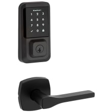 Tripoli Passage Lever Set and Electronic Keyless Entry Deadbolt Combo Pack with SmartKey from the Halo Collection