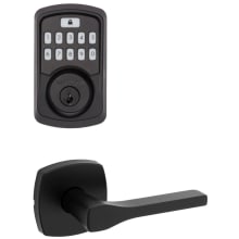 Tripoli Passage Lever Set and Electronic Keyless Entry Deadbolt Combo Pack with SmartKey from the Aura Collection