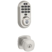 Arroyo Single Cylinder Keyed Entry Knob Set and Electronic Keyless Entry Deadbolt Combo Pack with SmartKey from the Halo Collection