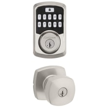 Arroyo Single Cylinder Keyed Entry Knob Set and Electronic Keyless Entry Deadbolt Combo Pack with SmartKey from the Aura Collection