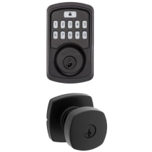 Arroyo Single Cylinder Keyed Entry Knob Set and Electronic Keyless Entry Deadbolt Combo Pack with SmartKey from the Aura Collection