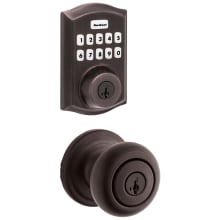 Hancock Single Cylinder Keyed Entry Knob Set and Electronic Keyless Entry Deadbolt Combo Pack with SmartKey from the Home Connect Collection