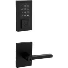 Halifax Keyed Entry Lever Set and Electronic Keyless Entry Deadbolt Combo Pack with SmartKey from the SmartCode Deadbolts Touchscreen Collection