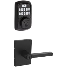 Halifax Single Cylinder Keyed Entry Lever Set and Electronic Keyless Entry Deadbolt Combo Pack with SmartKey from the Aura Collection