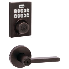 Halifax Single Cylinder Keyed Entry Lever Set and Electronic Keyless Entry Deadbolt Combo Pack with SmartKey from the Home Connect Collection