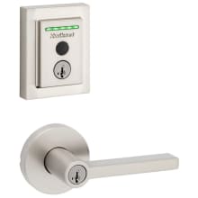 Halifax Single Cylinder Keyed Entry Lever Set and Electronic Keyless Entry Deadbolt Combo Pack with SmartKey from the Halo Collection