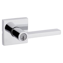 Halifax Single Cylinder Keyed Entry Door Lever Set with Square Rose and SmartKey